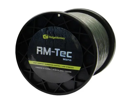 Леска RidgeMonkey RM-Tec Mono 1200m 0.38mm 15lb/6.8kg Green (9168.02.07)