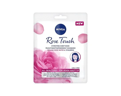 Маска для обличчя Nivea Rose Touch Hydrating Sheet Mask 1 шт. (9005800346854)