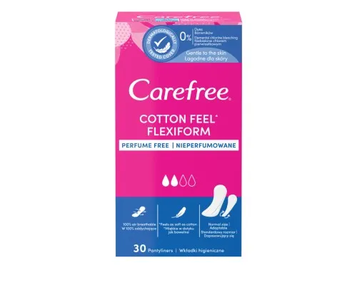 Ежедневные прокладки Carefree Cotton Feel FlexiForm 30 шт. (3574661257044)