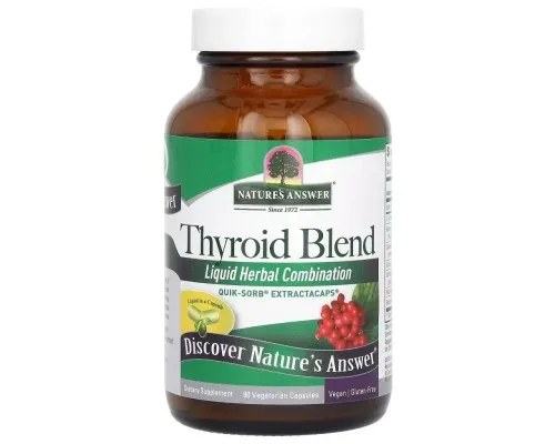 Витаминно-минеральный комплекс Nature's Answer Смесь для щитовидной железы, Thyroid Blend, 90 вегетарианских (NTA-26592)