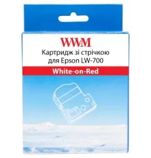 Стрічка для принтера етикеток WWM для Epson LW-700 24mm х 8m White-on-Red (WWM-SD24R)