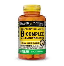Вітамінно-мінеральний комплекс Mason Natural B-комплекс з електролітами, B-Complex With Electrolytes, 60 (MAV17605)