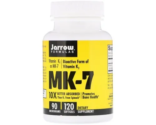 Витамин Jarrow Formulas Витамин K2 в форме MK-7, 90 мкг, MK-7, Vitamin K2 as MK-7, (JRW-30007)