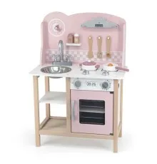Игровой набор Viga Toys кухня из дерева с аксессуарами PolarB розовая (44046)