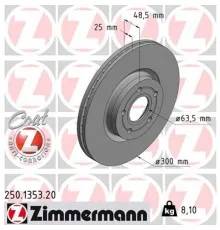 Тормозной диск ZIMMERMANN 250.1353.20