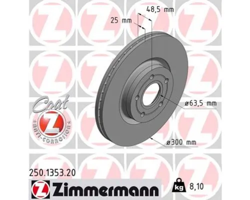 Тормозной диск ZIMMERMANN 250.1353.20