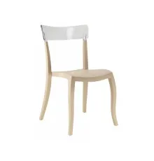 Кухонний стілець PAPATYA hera-s сидіння беж, верх прозоро-чистий (2239)