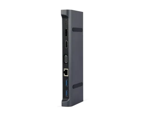 Концентратор Cablexpert USB-C 9-in-1 (USB-hub + HDMI/VGA/PD/CR/LAN/3.5mm) (A-CM-COMBO9-02)