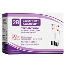 Тест-полоски для глюкометра 2В Comfort 50 шт. (7640162326025)
