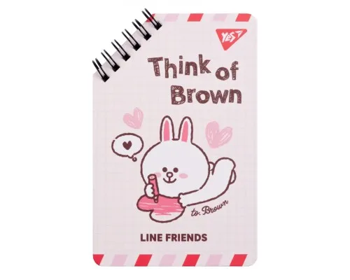 Блокнот Yes Line Friends Think of Brown 95 х 145 60 листов (151755)