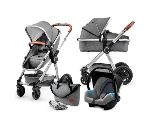 Коляска Kinderkraft 3 в 1 Veo Gray (KKWVEOGRY30000) (5902533910656)