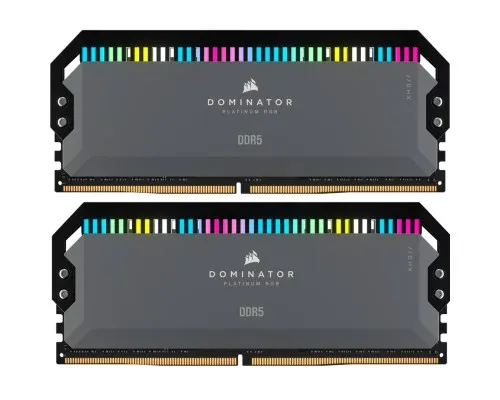 Модуль памяти для компьютера DDR5 64GB (2x32GB) 6000 MHz Dominator Platinum RGB Gray Corsair (CMT64GX5M2B6000Z30)