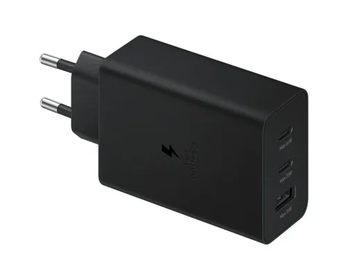 Зарядний пристрій Samsung 2xUSB-С 65W PD PPS/USB-A Black (EP-T6530NBEGEU)