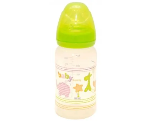 Бутылочка для кормления Baby Team c широким горлом, 250мл 6+ (1002_желтый)