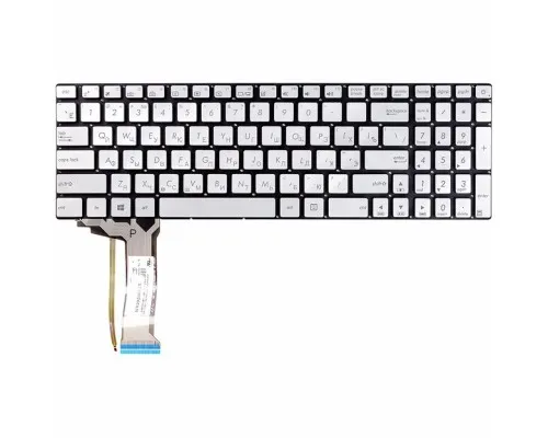Клавиатура ноутбука ASUS N551 серебр (KB310719)