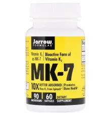 Вітамін Jarrow Formulas Вітамін К2 в Формі МК-7, Vitamin K2 as MK-7, 90 мкг, 60 капс (JRW-30001)