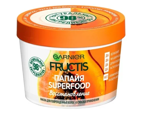 Маска для волос Garnier Fructis Superfood Папайя для поврежденных волос 390 мл (3600542258876)