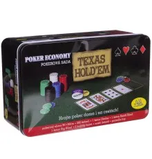 Настольная игра Johnshen Sports Покерный набор на 200 фишек с номиналом + сукно (жестяная коробка) (IG-1104215)