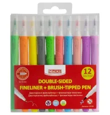 Фломастеры Maxi кисточки BRUSH-TIPPED Jumbo, 10 пастельных цветов, линия 0,5-6 мм (MX15237)