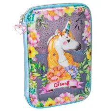 Пенал Cool For School з віконцем 1 відділення з органайзером блакитний (QT-5750-Blue)