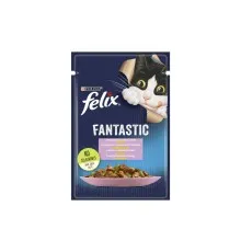 Вологий корм для кішок Purina Felix Fantastic з фореллю та зеленими бобами в желе 85 г (7613039841617)