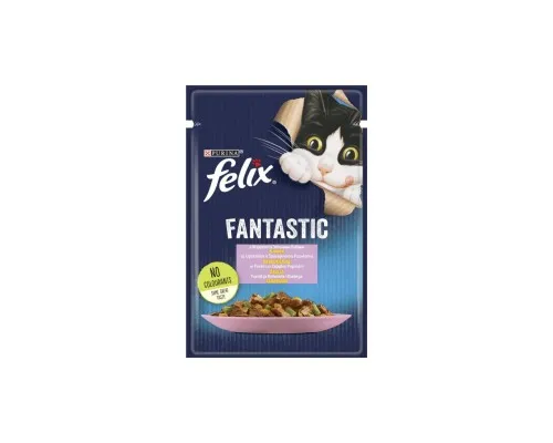 Влажный корм для кошек Purina Felix Fantastic с форелью и зелеными бобами в желе 85 г (7613039841617)