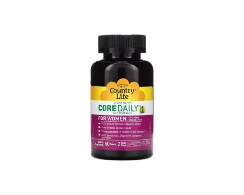Вітамінно-мінеральний комплекс Country Life Мультивітаміни для жінок, Core Daily-1 Multivitamin for Women, 60 табл (CLF-08192)