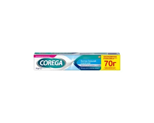 Крем для фіксації зубних протезів Corega Екстра сильний 70 г (4820127150206)