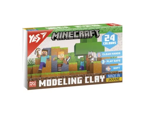 Пластилин Yes Minecraft 24 цветов 480 г (540682)