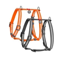 Шлея для собак WAUDOG Waterproof анатомічна Н-подібна з QR-паспортом XL сіра (324411)