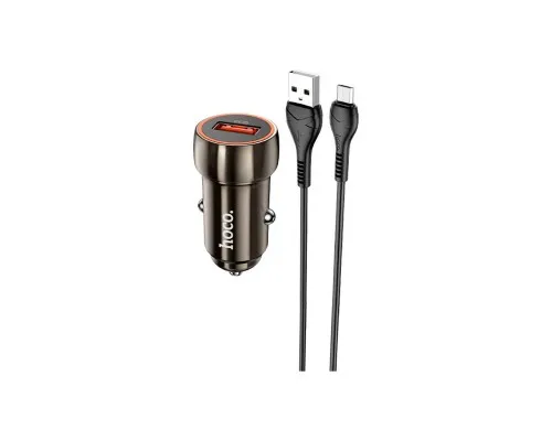 Зарядний пристрій HOCO Z46 USB Metal Gray (6931474770295)