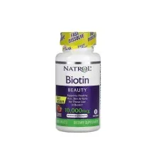 Вітамін Natrol Біотин швидкорозчинний, 10000 мкг, смак полуниці, Biotin, Fa (NTL-06885)