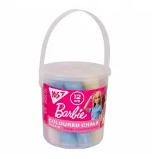 Крейда Yes кольорова кругла у відрі JUMBO 12 шт Barbie (400454)