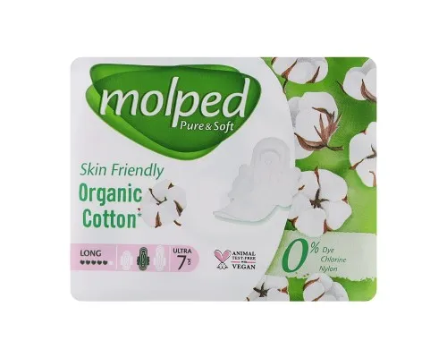 Гігієнічні прокладки Molped Pure&Soft Long 5 крапель 7 шт. (8690536842216)