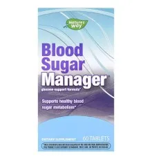 Вітамін Nature's Way Контроль цукру в крові, Blood Sugar Manager, 60 таблеток (EMT-04906)