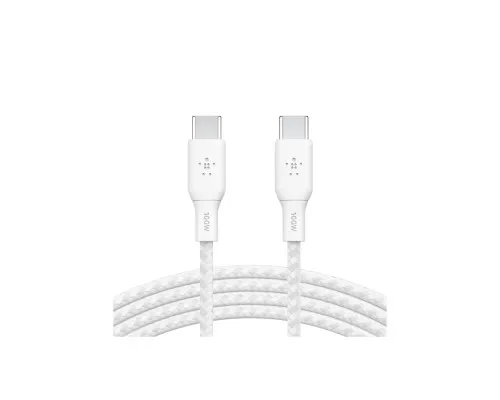 Дата кабель USB-C to USB-C 2.0m 100W white Belkin (CAB014BT2MWH)