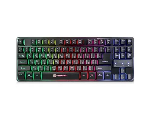 Клавіатура REAL-EL 8710 Gaming TKL Backlit, black