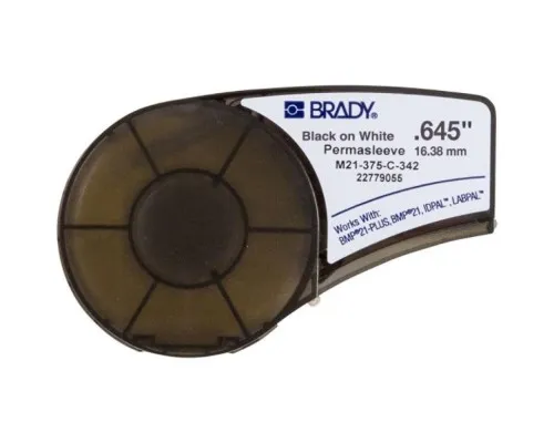 Стрічка для принтера етикеток Brady термозбіжна трубка, 3.18-8.13 мм, чорний на білому (M21-375-C-342)