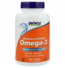 Жирні кислоти Now Foods Омега-3 1000 мг, 200 желатинових капсул (NOW-01652)
