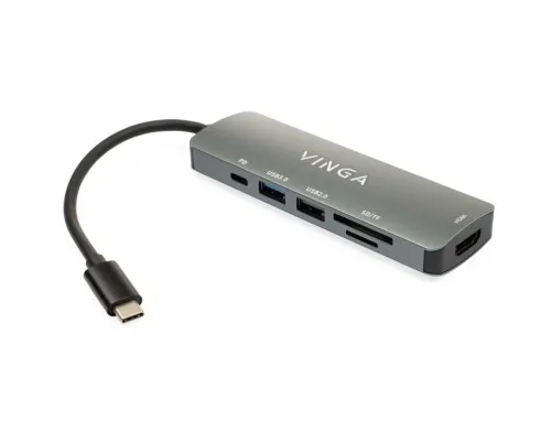 Концентратор Vinga USB Type-C 3.1 to HDMI+USB3.0+USB 2.0+SD/microSD+PD 6in1 (VHC6)