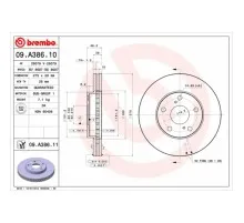 Гальмівний диск Brembo 09.A386.11