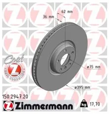 Тормозной диск ZIMMERMANN 150.2947.20