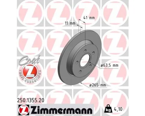 Тормозной диск ZIMMERMANN 250.1355.20