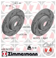 Гальмівний диск ZIMMERMANN 400.3637.53