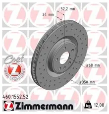 Гальмівний диск ZIMMERMANN 460.1552.52