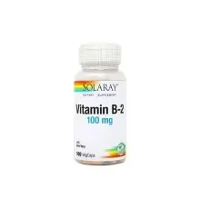 Вітамін Solaray Вітамін B2, 100 Мг, 100 капсул (SOR04327)