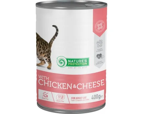 Консерви для котів Natures Protection Adult Chicken & Cheese 400 г (KIK45608)