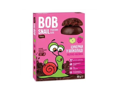 Конфета Bob Snail Улитка Боб яблочно-малиновый в черном шоколаде 60 г (4820219341345)