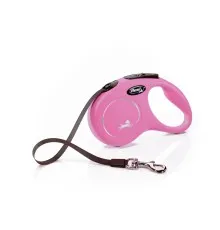 Повідок для собак Flexi New Classic S стрічка 5 м (рожевий) (4000498023235)