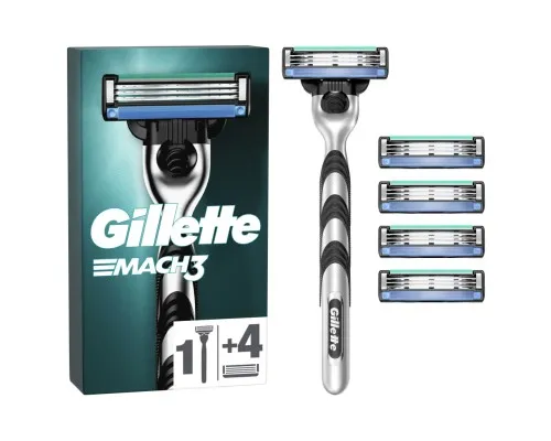 Бритва Gillette Mach3 з 5 змінними картриджами (7702018610181)